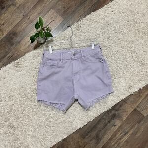 Pacsun Size 26 Purple Frayed Hem High-Rise DIY Cut Off Denim Mom Shorts